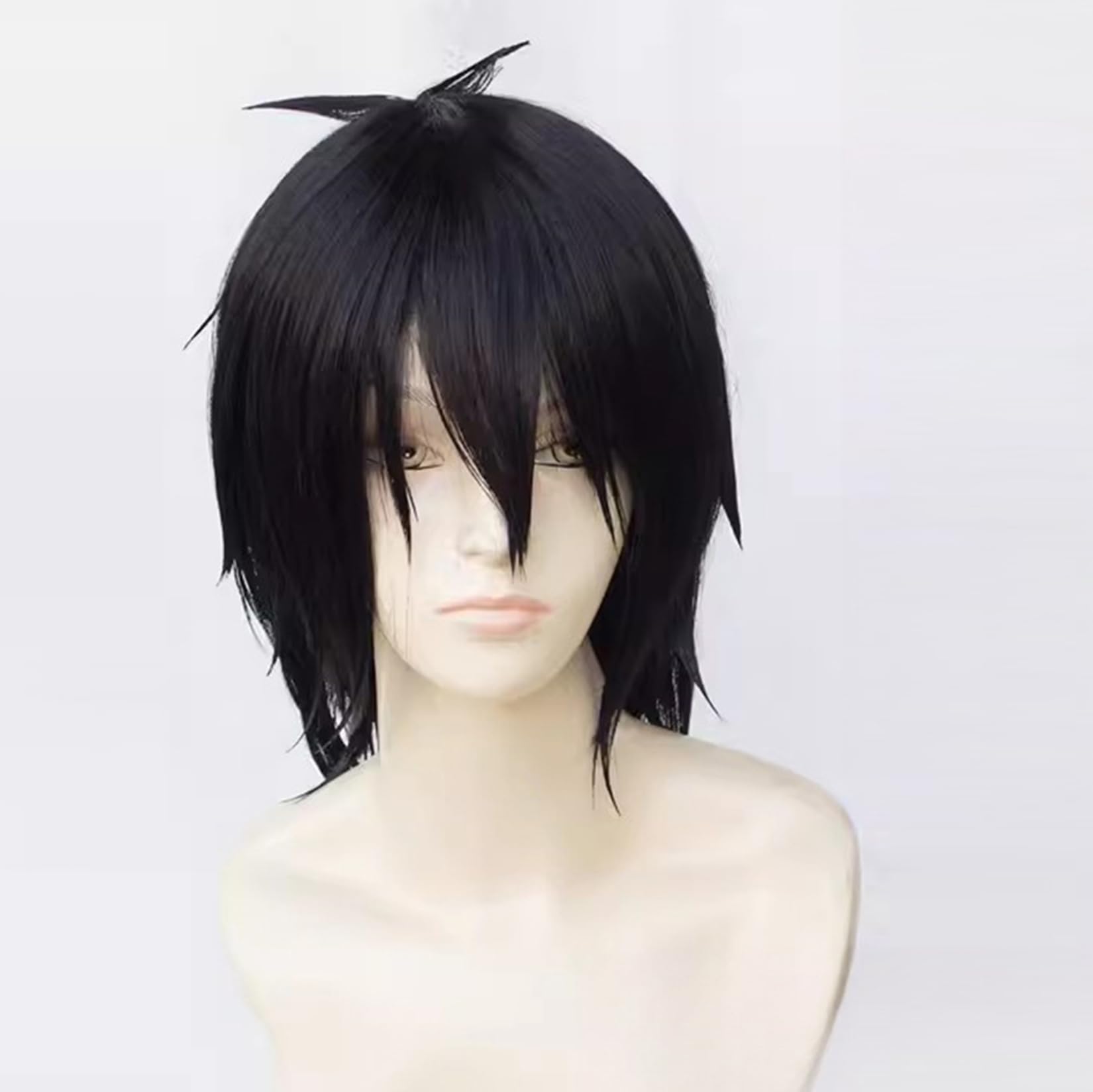 Amazon.co.jp: LAOBAO コスプレ ウィッグ セブン 伍六七 黒髪 かつら
